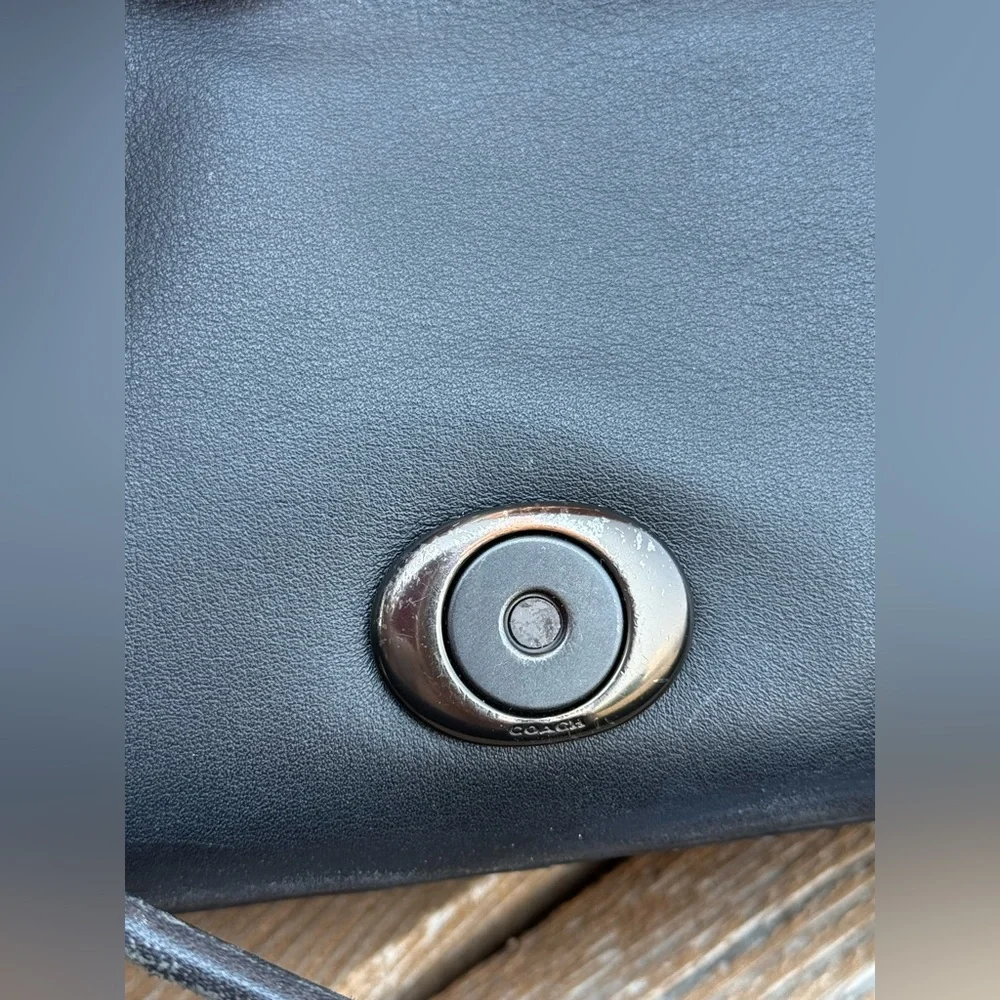 COACH Soft Tabby Bag, Leather & Pewter Hardware- Black 🖤 *Handpainted - Picture 15 of 17